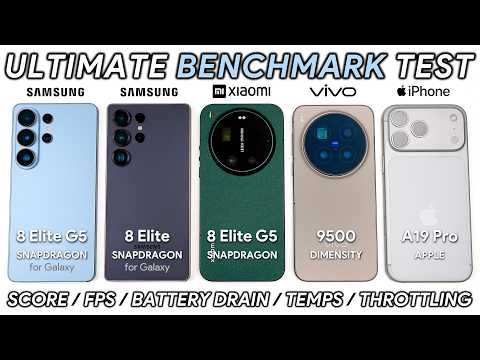 Samsung S26 Ultra vs S25 Ultra / Xiaomi 17 Ultra / Vivo X300 Pro / iPhone 17 Pro Max Benchmark Test