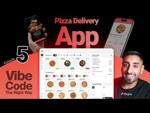🟢 Let's Vibe Code a Pizza Delivery App with AI! | Beginner Series Ep #5 (Expo, Cursor, CMS, Clerk)