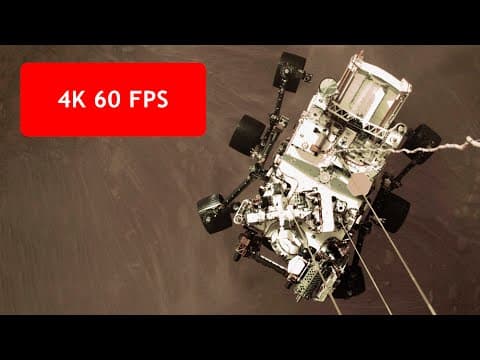 [4K, 60 fps] Mars, Perseverance Descent with artificial sound added, 18 Feb 2021