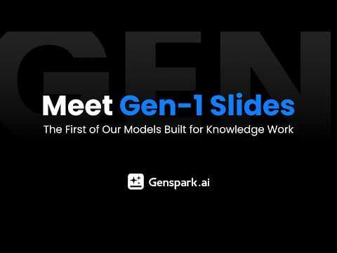 Meet Gen-1 Slides — Genspark's first model built for knowledge work