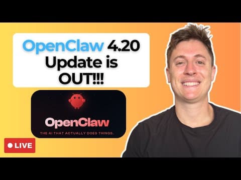 🔴LIVE: OpenClaw 4.20 OUT!! Is ChatGPT finally better than Opus???