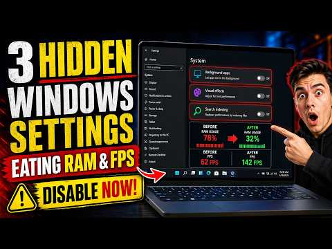 These 3 HIDDEN Windows SETTINGS eating RAM and FPS - Disable NOW