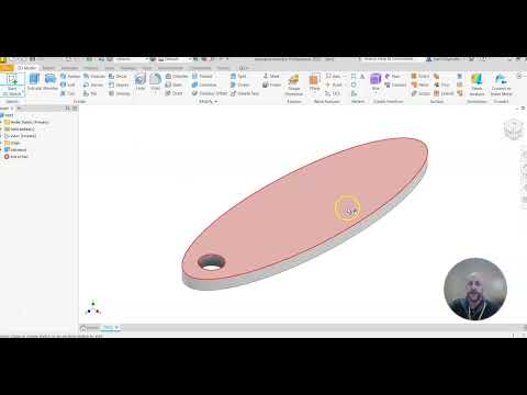 Inventor CAD Tutorial - Basic Keytag