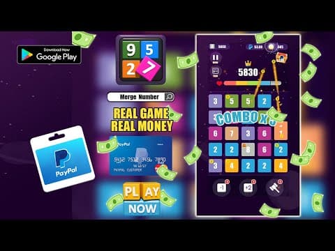 【merge numbers】, more combo to get real money.