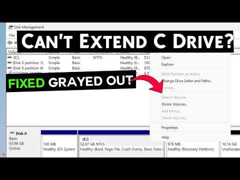 Can't Extend C Drive? Unallocated Space Fix (Windows 11)