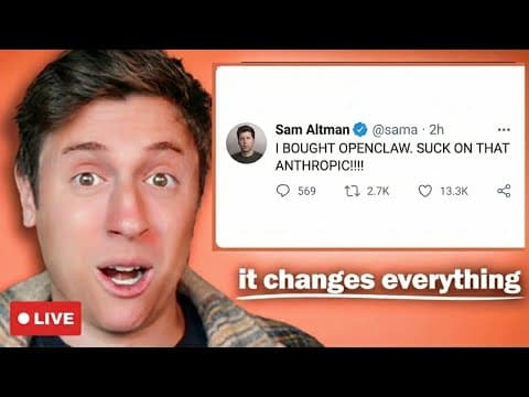 LIVE: OPENAI BUYS OPENCLAW! WILL ANTHROPIC SURVIVE???