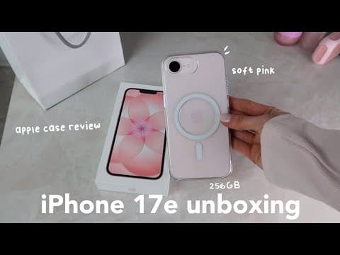 iPhone 17e aesthetic unboxing (soft pink) ☁️🎀 | setup, apple case & camera test