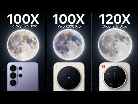 Samsung Galaxy S26 Ultra VS Vivo X300 Pro VS Xiaomi 17 Ultra Live Zoom Comparison