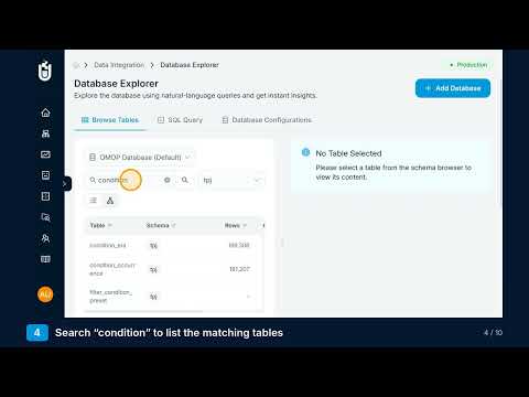 Exploring the OMOP Database in Patient Journey Intelligence | Database Explorer Tutorial