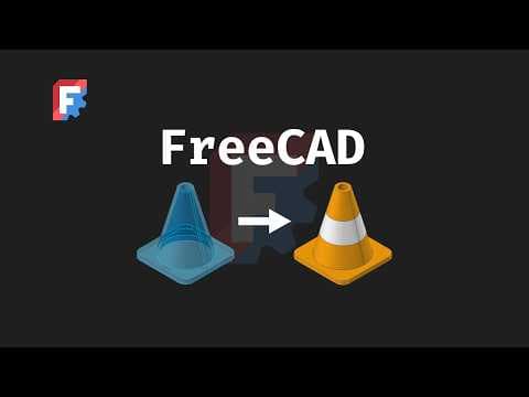 FreeCAD: How to Build a Traffic Cone with Colour (Beginner Tutorial)