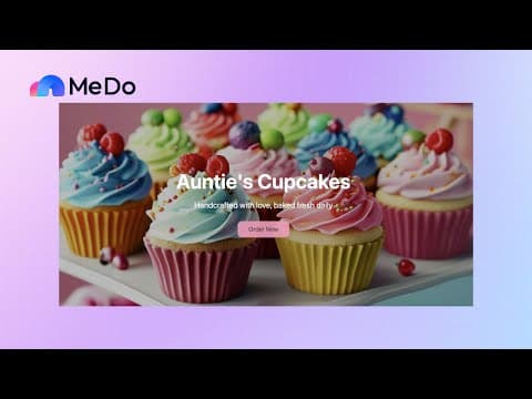 Build with MeDo | From Prompt to Live Cupcake Shop Website