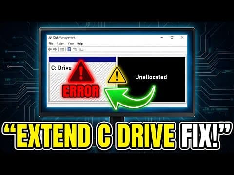 C Drive Extend Error? Fix Extending From Unallocated Space!