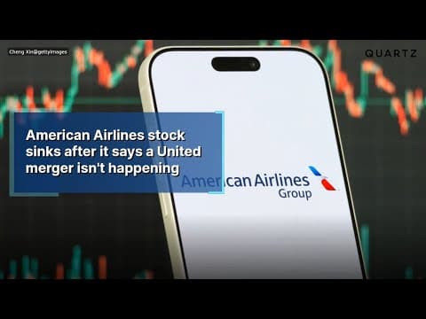 American Airlines stock sinks after it says a United merger isn't happening