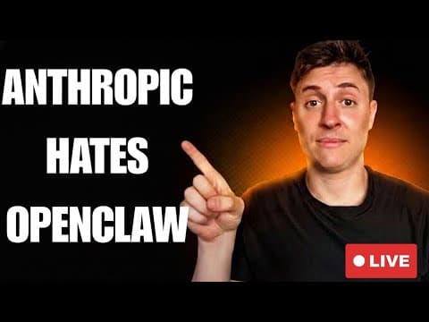 LIVE: Anthropic BANS OpenClaw. It's OVER!