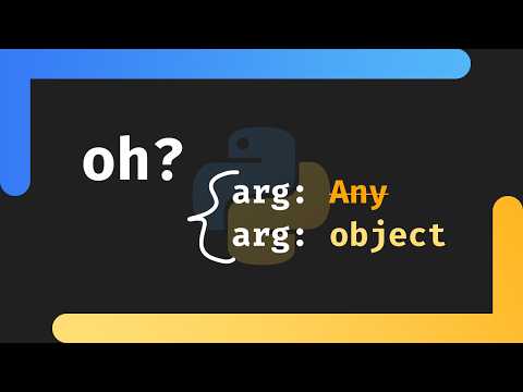 I Never Knew This In Python (Any vs object)