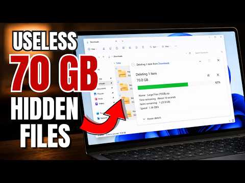 Find HIDDEN LARGE FILES on Windows - I Made 70GB + SPACE