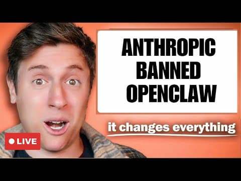 LIVE: ANTHROPIC BANNED OPENCLAW. DO THIS NOW!! plus: MASSIVE ANNOUNCEMENT