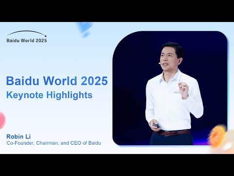 Baidu World 2025 | Robin Li's Keynote Highlights