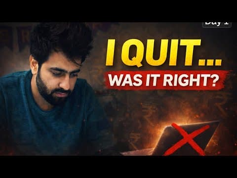 Why did I quit my corporate job? Day 1 of documenting my journey