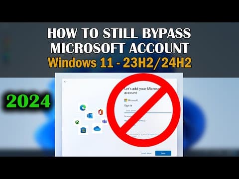 How to Bypass Microsoft Account and Install Windows 11 (23H2-24H2) | 100%