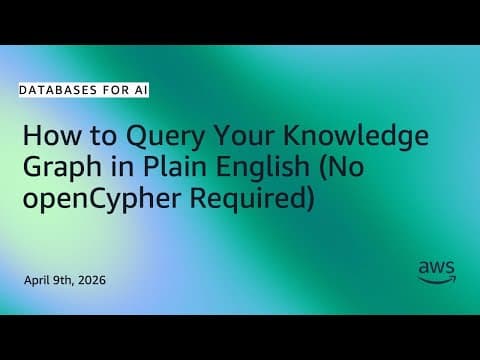 How to Query Your Knowledge Graph in Plain English (No openCypher Required) | Databases for AI