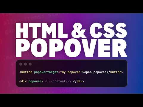 Native popovers with smooth animations (no JS required)