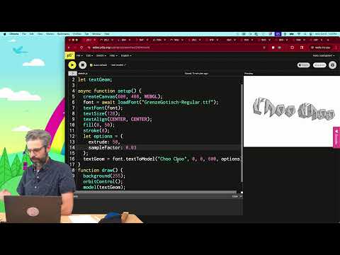 new p5.js 2 functions: textWeight, textContours, textModel