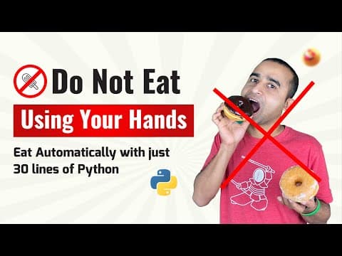Do Not Eat Using Your Hands  🤯❌ Eat Automatically with Just 30 Lines of Python.  || Python projects