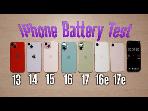 iPhone 17e Battery Life Drain Test 🔋📉 – 17e vs 16e vs 16 vs 15 vs 14 vs 13!