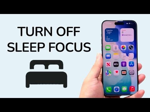 How To Turn Off Sleep Focus On iPhone