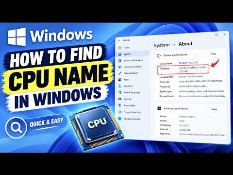 How To Find Your Exact CPU Name In Windows 11 2026: The Ultimate PC Hardware Check And Specs Guide!