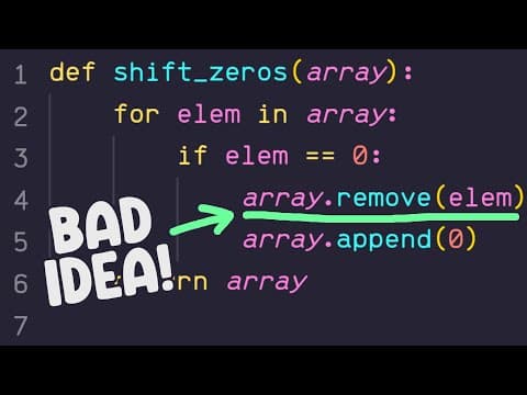 Avoiding My Mistakes!! - Shifting Zeros Problem
