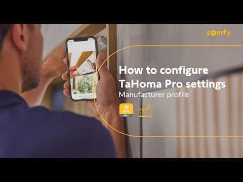 How to configure TaHoma Pro settings - Manufacturer profile