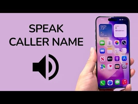How To Make iPhone Speak Caller Name