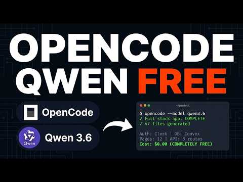 OpenCode + Qwen 3.6 PRO = Full App INSTANTLY (100% FREE)