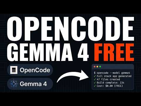 OpenCode + Gemma 4 31b = Full Apps INSTANTLY (100% FREE)
