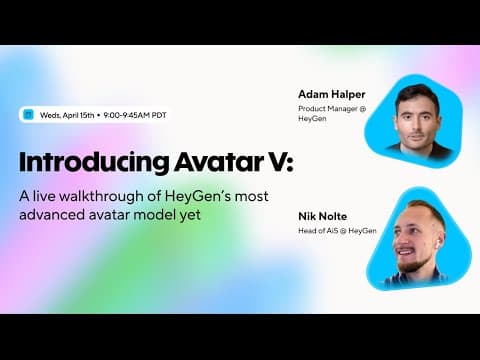 Introducing Avatar V: A live walkthrough of HeyGen’s most advanced AI avatar model yet