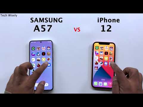 SAMSUNG A57 vs iPhone 12 - Speed Test
