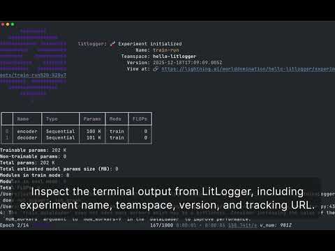 using LitLogger for experiment tracking