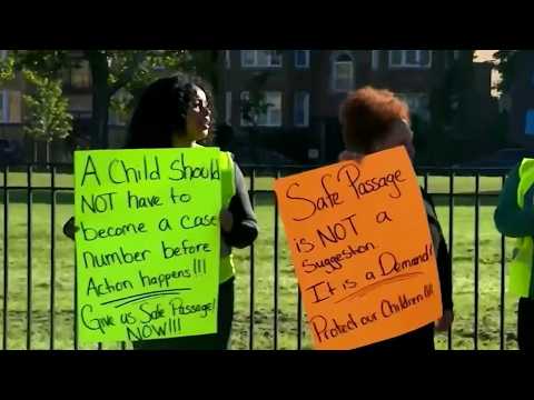 Protestan para exigir Safe Passage tras agresión a niña cerca de escuela