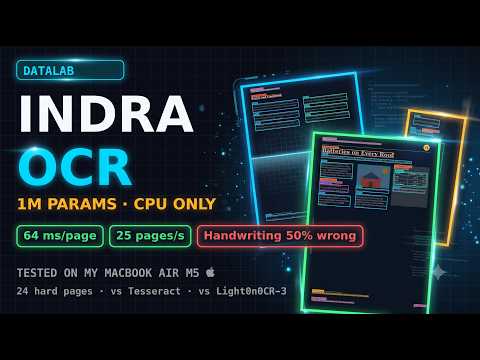 Indra OCR Is WILD… 1M Parameters, 25 Pages/Second on My MacBook!