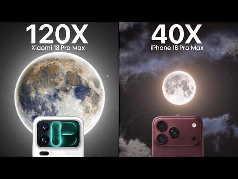 Xiaomi 18 Pro Max VS iPhone 18 Pro Max Live Zoom Test Comparison