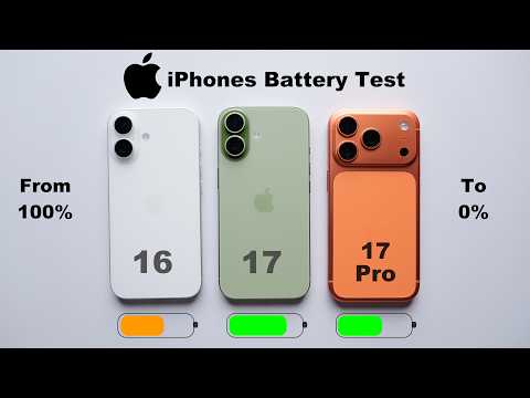 iPhone 16 vs iPhone 17 vs iPhone 17 Pro Battery Test 100% To 0% | Shocking!