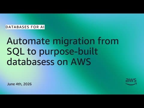 Automate migration from SQL to purpose-built databasess on AWS