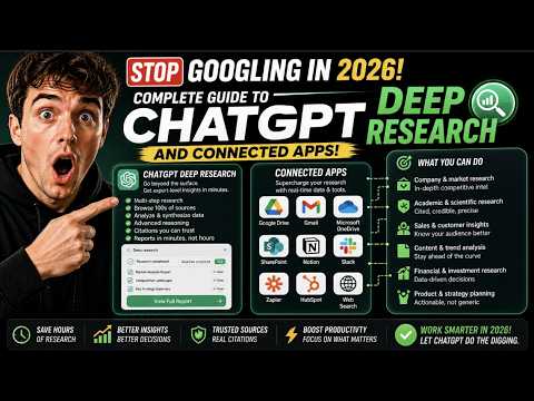 Stop Googling In 2026! Complete Guide To ChatGPT Deep Research And Connected Apps!
