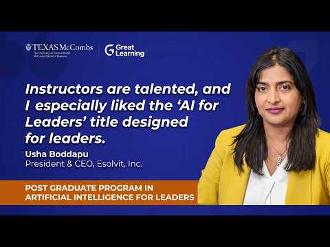 AI for Leaders: Usha Boddapu’s Journey through UT Austin’s PGP AIFL Program | Great Learning