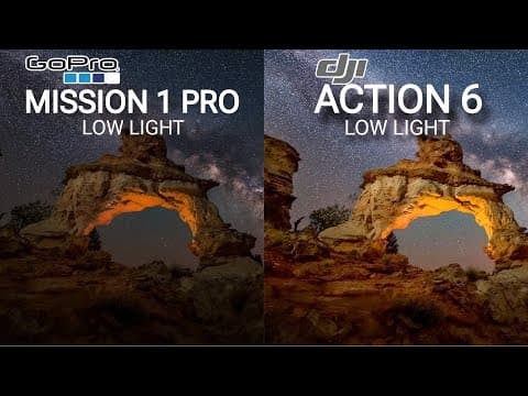 GoPro Mission 1 Pro Vs DJI Action 6 Low Light Night Mode Camera Test Comparison