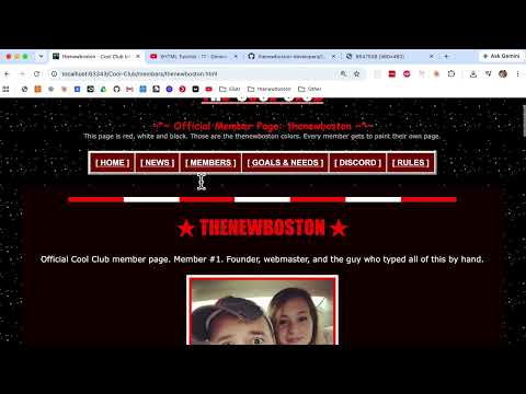 XHTML Tutorial - 13 - New Cool Club Features and Discord Server