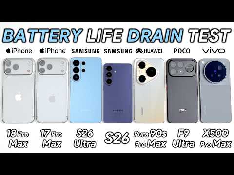 iPhone 18 Pro Max vs iPhone 17 Pro Max / Samsung / Huawei / POCO / Vivo Battery Life DRAIN Test!