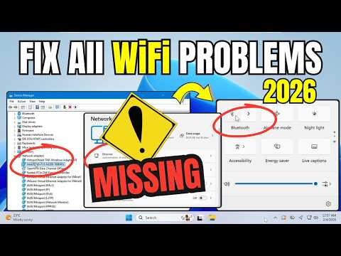 (100% FIX) WIfi Not Showing or Working PROBLEM in Windows 11/10 - 2026 "NEW*